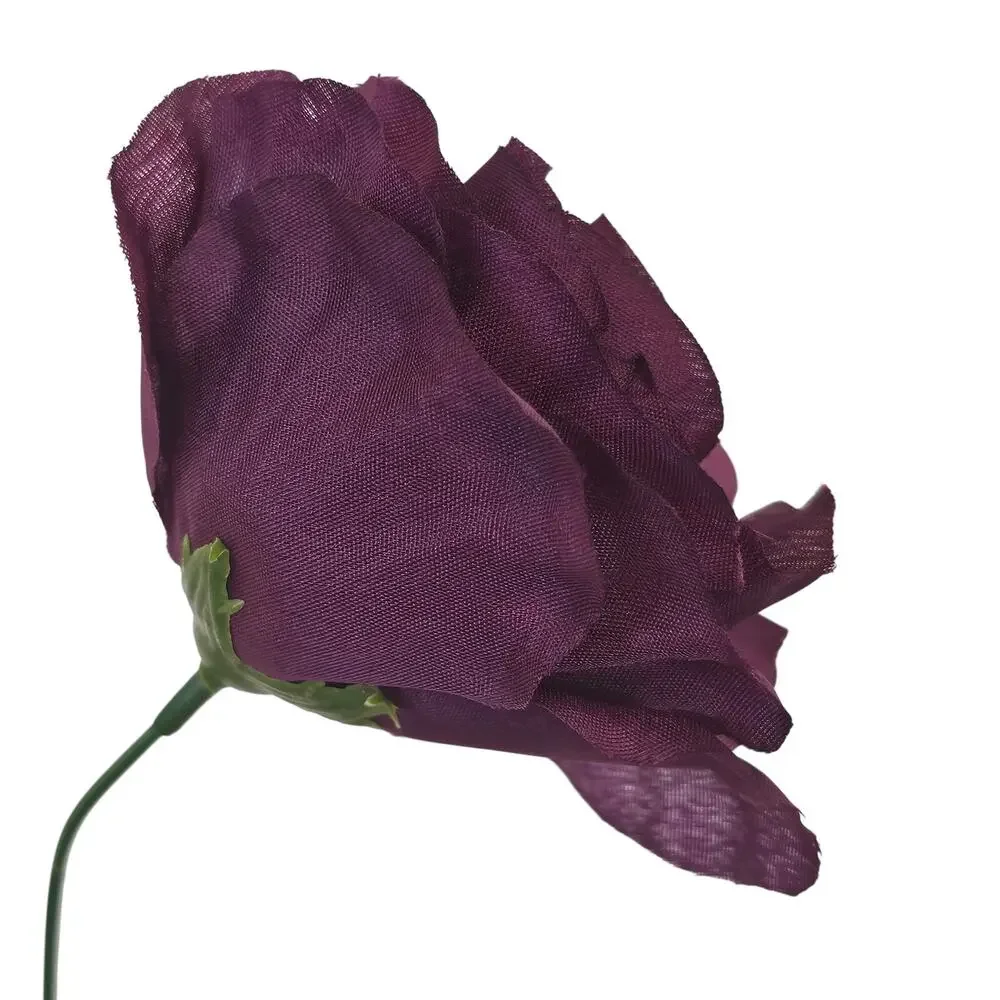 26 Plum Wine Purple Silk Rose Stems 3.5